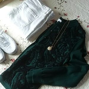 🌼NY&Co black/green textured sweater💞
